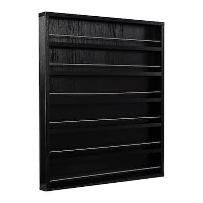 Nail Polish Tattoo Ink Display Rack Wall-mounted Bottle Holder - 6 Tier 90 Bottles, Black - 22" x 26"