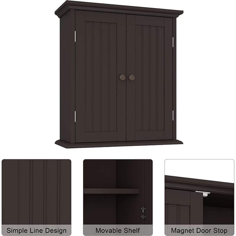 Bathroom Wall Cabinet with 2 Doors and Adjustable shelves