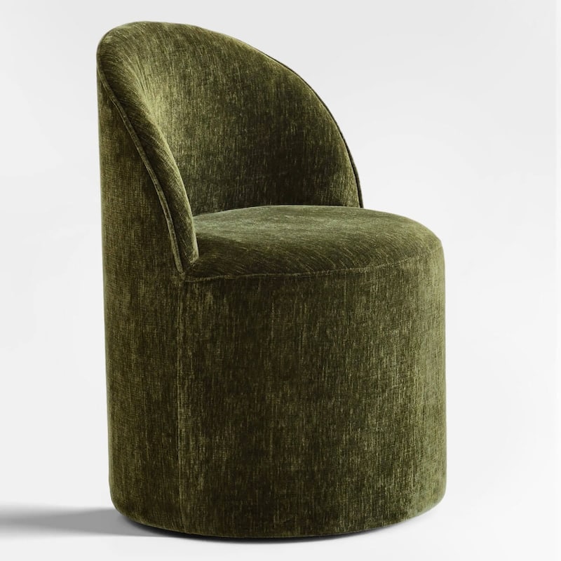 Upholstered Chenille Office Chair with Wheels