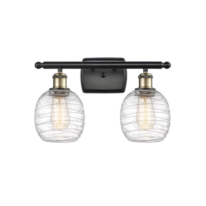 Innovations Lighting 516-2W-11-16 Belfast Vanity Belfast 2 Light 16" - Black Antique Brass / Deco Swirl