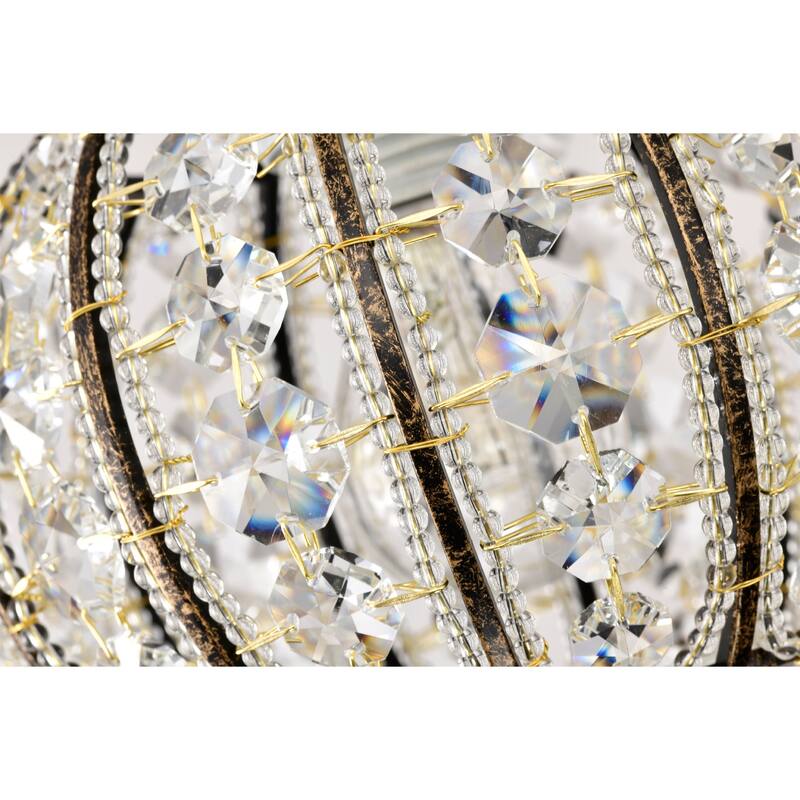 Doree Crystal Adorned Antique Bronze Pendant Lamp - Antique-Bronze