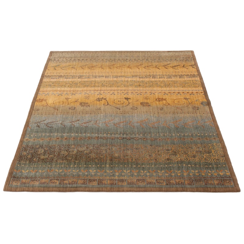 ECARPETGALLERY Machine Woven Kyra Tan Wool Rug - 5'6 x 7'3