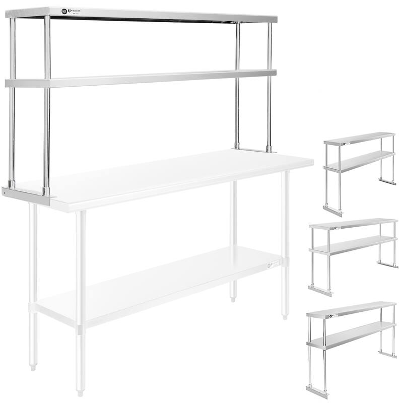 Stainless Steel Double Overshelves for Prep and Work Tables