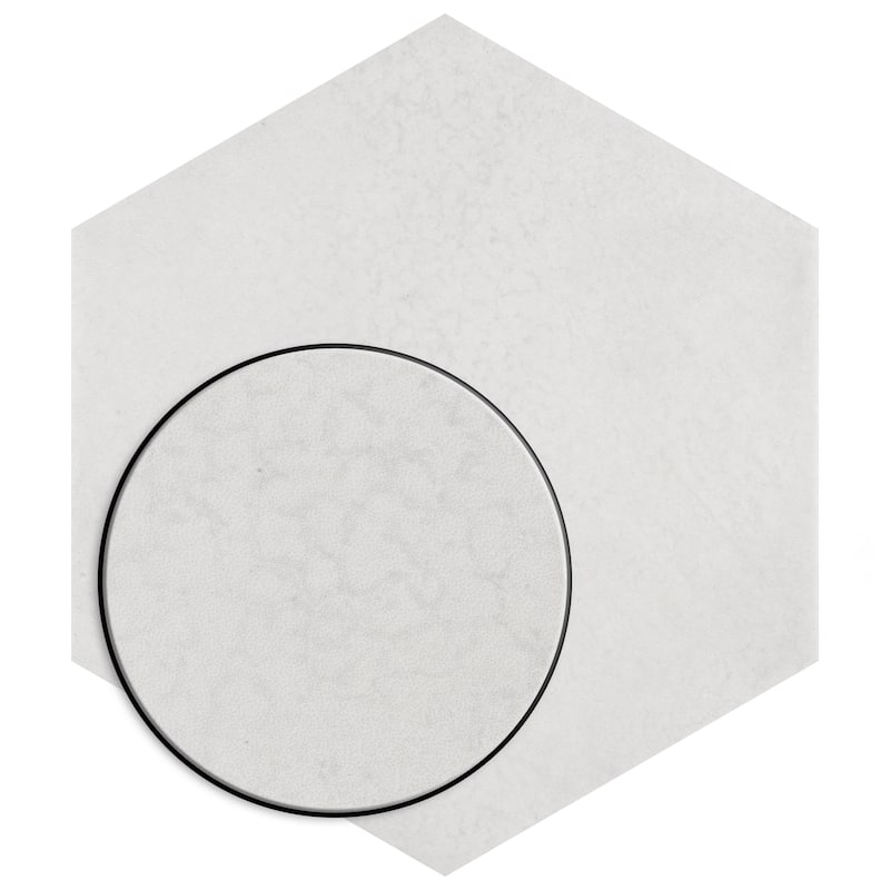 Merola Tile Heritage Hex Snow 7" x 8" Porcelain Floor and Wall Tile