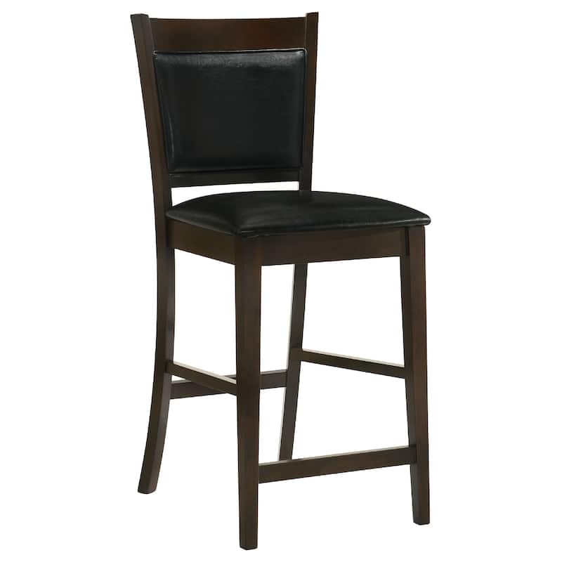 Edan 5pc Counter Height Dining Set, Brown Table, Black Padded Chairs