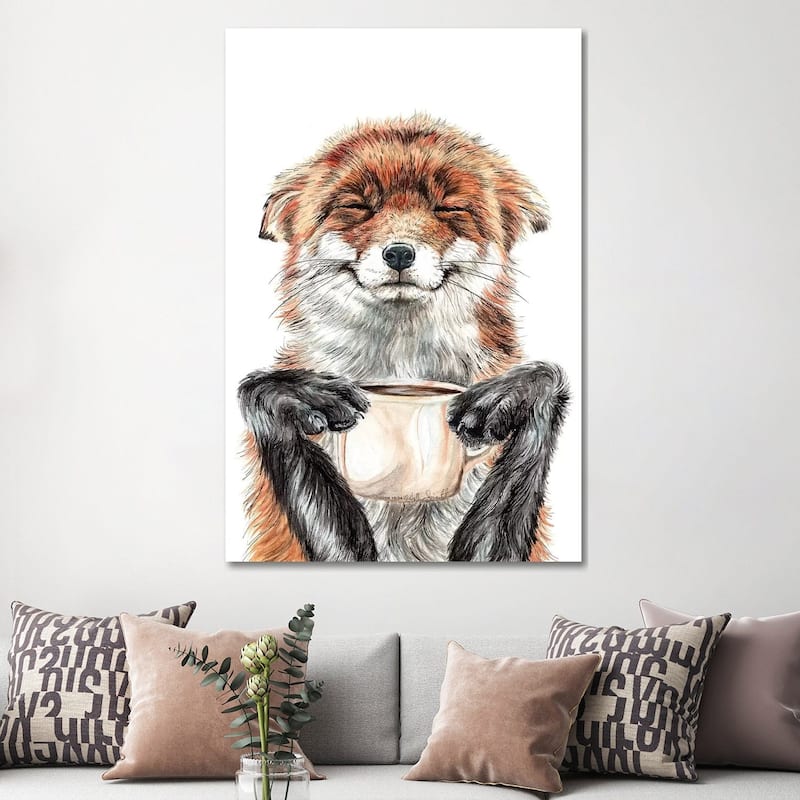 iCanvas "Morning Fox" by Holly Simental Canvas Print