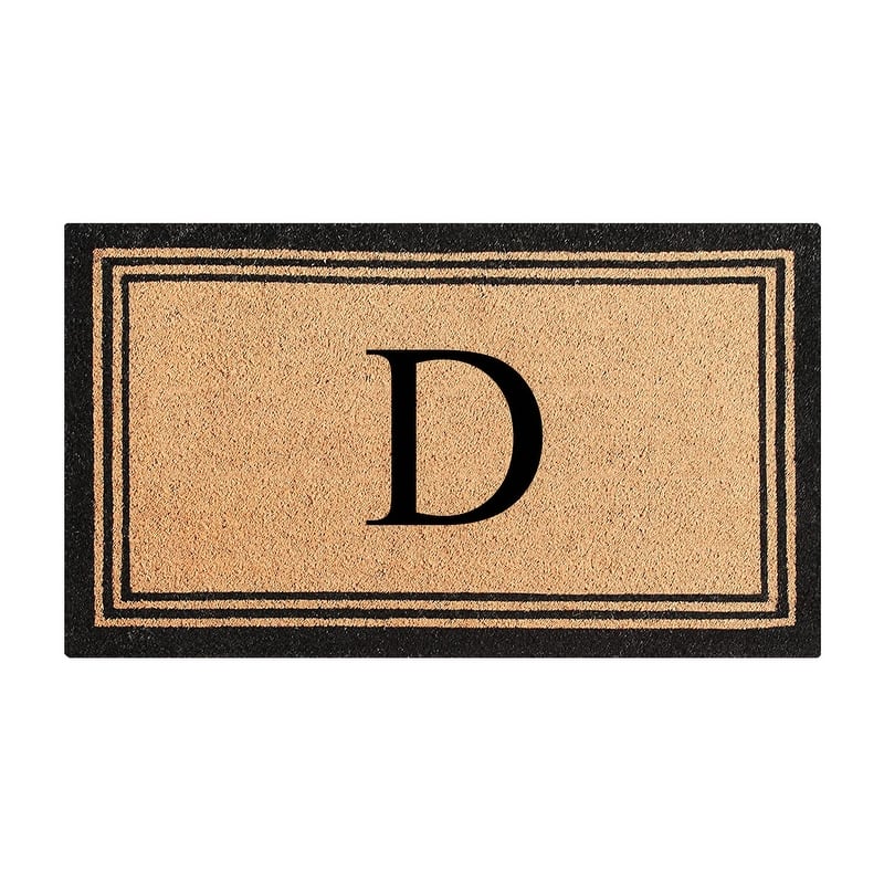 A1HC Pure Natural Coir Monogrammed Heavy Duty PVC Backing Doormat