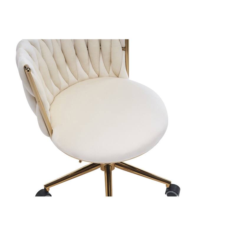 Modern/Luxury Upholstered Adjustable Swivel Office Chair with Wheels