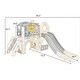 preview thumbnail 5 of 34, Kids Slide Playset Structure, Castle Climbing Crawling Playhouse w/ Slide, Arch Tunnel, Ring Toss & Basketball Hoop for Toddlers