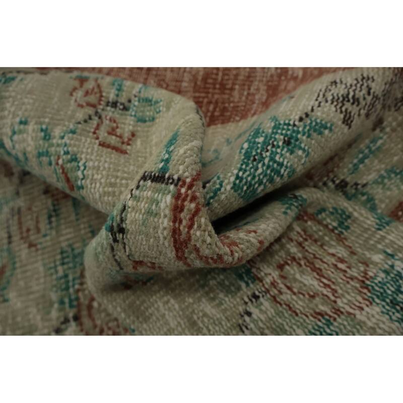 Hand Knotted Oriental 100% Wool Carpet Transitional Floral Beige & Ivories Anatolian Area Rug - 9' 2'' X 5' 7''