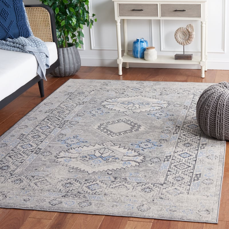 SAFAVIEH Odyssey Kadire Boho Distressed Rug - 5'3" x 7'6" - Grey/Light Blue