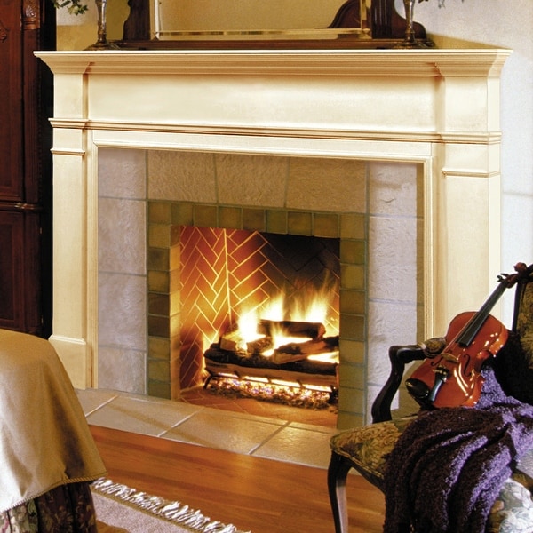57" White The Windsor Fireplace Mantel Unfinished - N/A
