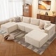 preview thumbnail 13 of 28, WINSOON Plush Modular Sectional Sofa with Pillows Beige-E - Left Facing