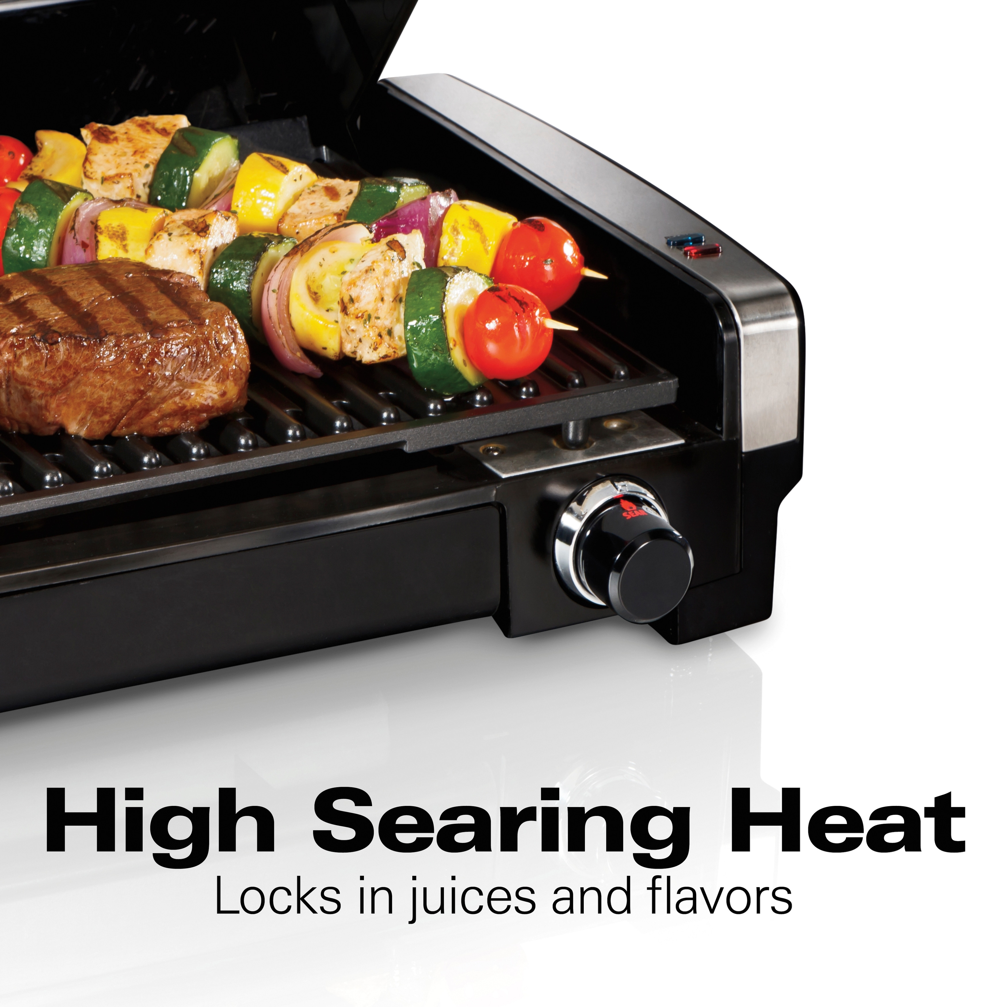 Hamilton Beach Steak Lover's 100 sq. in. Black Indoor Grill with