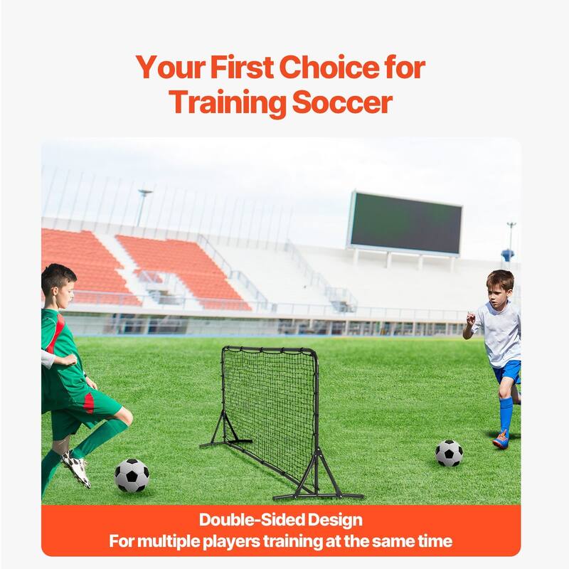 Black Iron Soccer Rebounder Net with PE Mesh and Portable Design