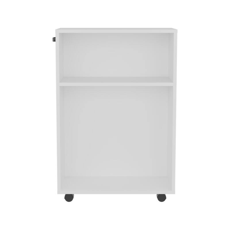 Storage Cart 32.2" H, 2 Shelves, 4 Wheels, White - Bathroom