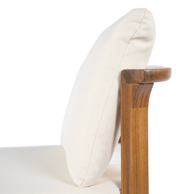 Christopher Knight Home - Modern Wooden Outdoor Dining Chair with Cushions