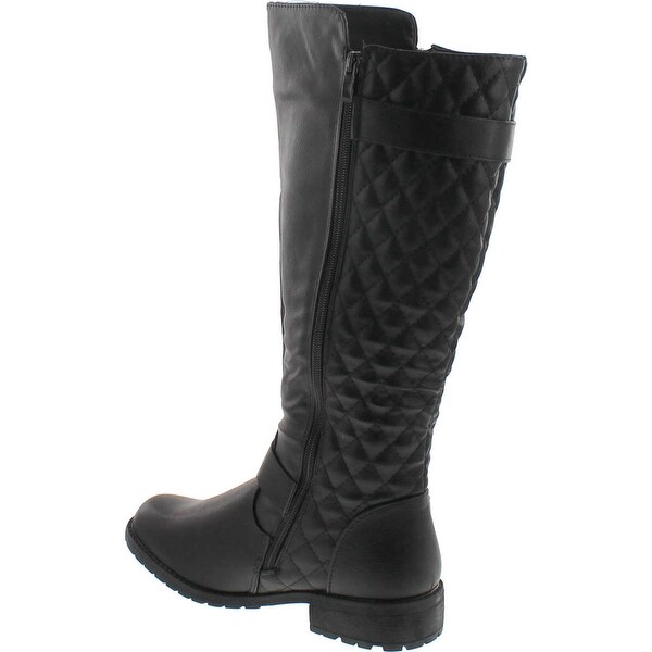 womens black quilted boots