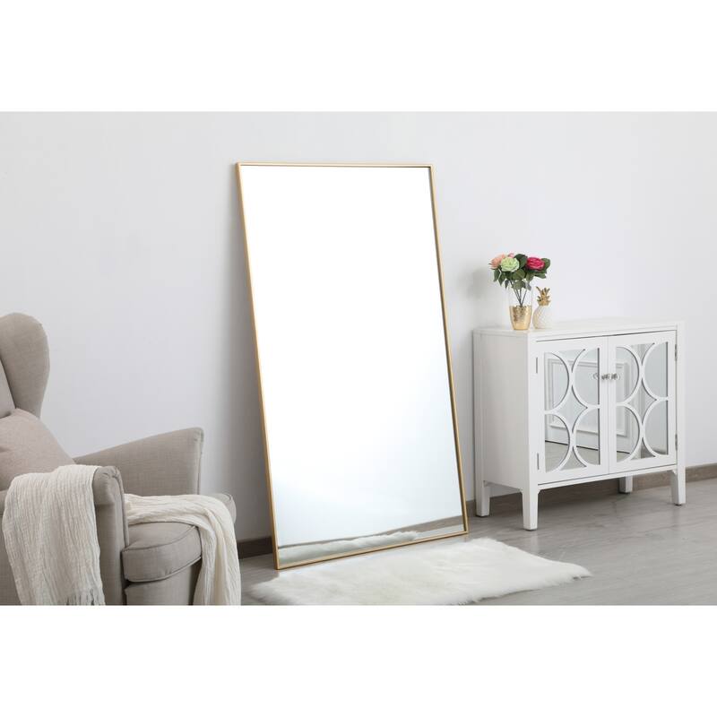 Elegant Lighting Eternity 60" x 36" Rectangular Beveled Metal Framed