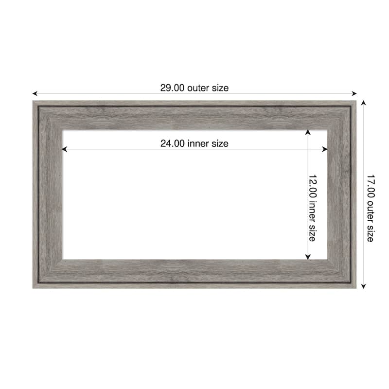 Amanti Art Regis Barnwood Grey Framed Dry Erase Magnetic Board - 29 x 17 in