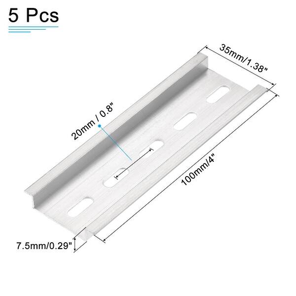 MECCANIXITY 3-Pack DIN Rail – Slotted Aluminum Mounting Guide, 20" Long, 35mm Wide, 7.5mm High (Silver Tone)