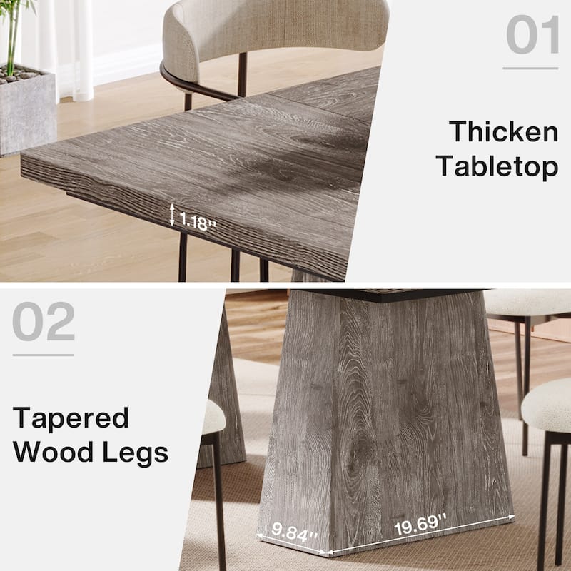 63 Inches Modern Rectangular Dining Table for 4-6