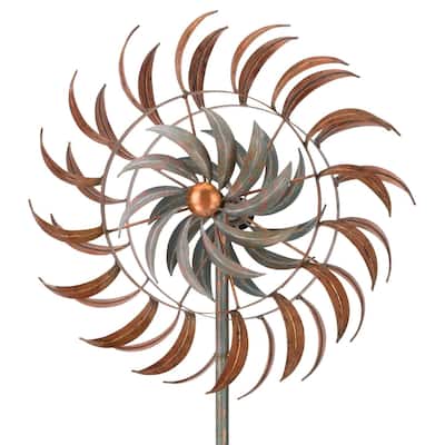 24 Rotating Wind Spinner - Copper Petals - 24"x75"