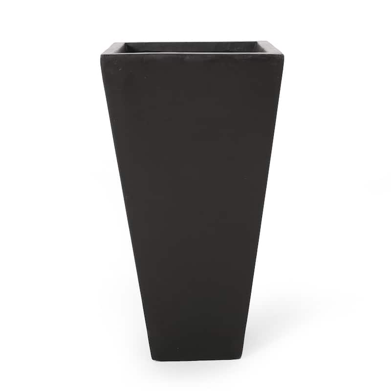 Ella Outdoor Modern Medium and Small Cast Stone Planter Set by Christopher Knight Home