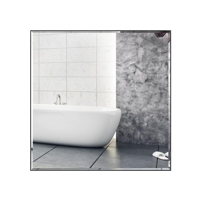 Aluminum Framed Rectangle Beveled Bathroom Wall Mirror