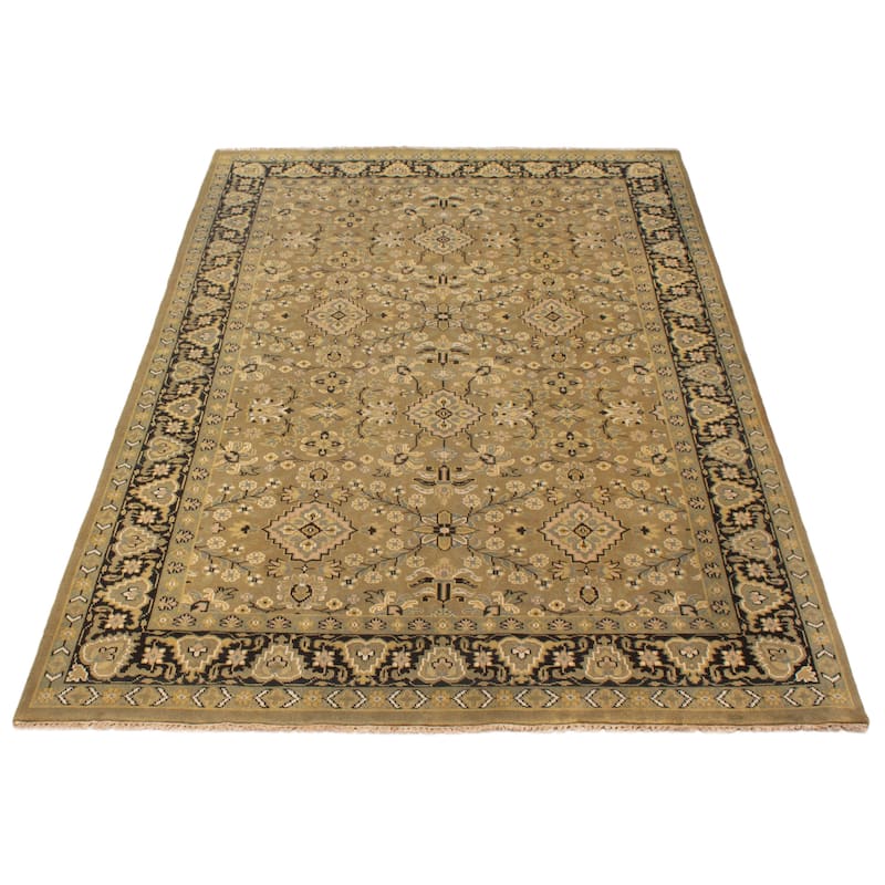 ECARPETGALLERY Hand-knotted Finest Agra Jaipur Olive Wool Rug - 5'10 x 8'10