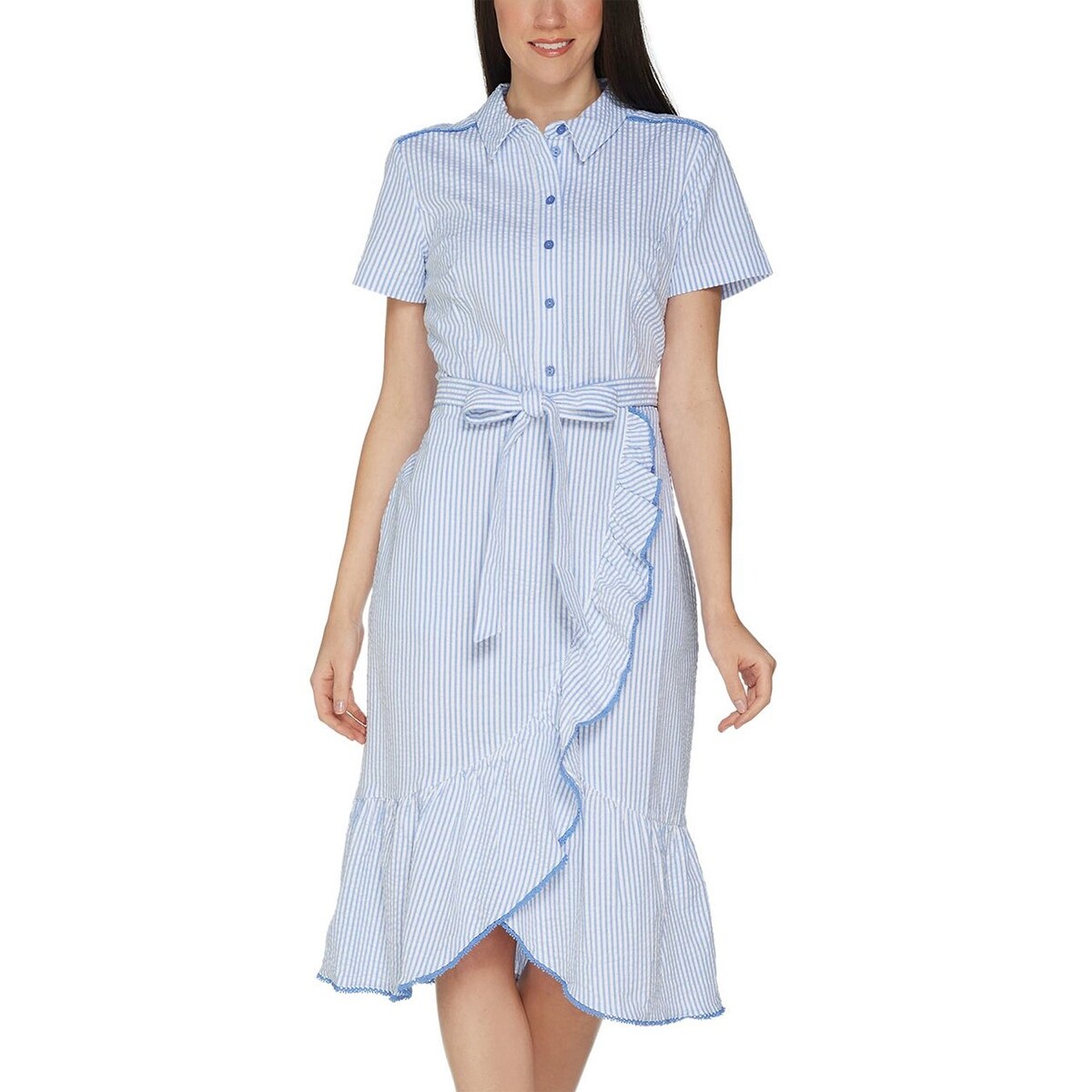 ruffle shirt dress