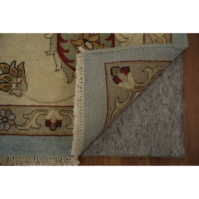 Hand Knotted Oriental 100% Wool Carpet Transitional Floral Navy Blue & Blues Oushak Area Rug - 14' 8'' X 11' 6''