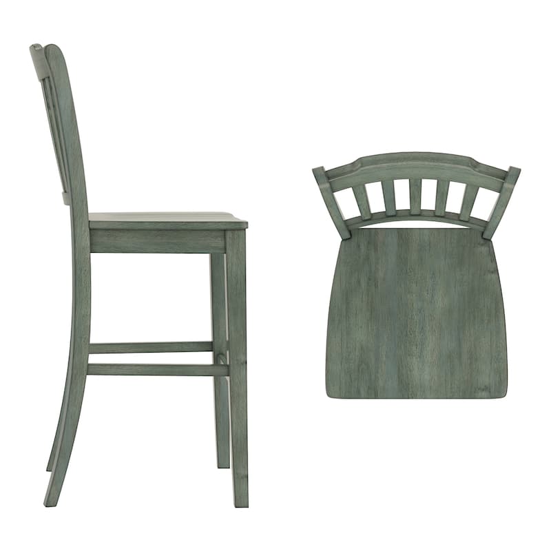 Ronda Slat Back Bar Height Chairs (Set of 2)