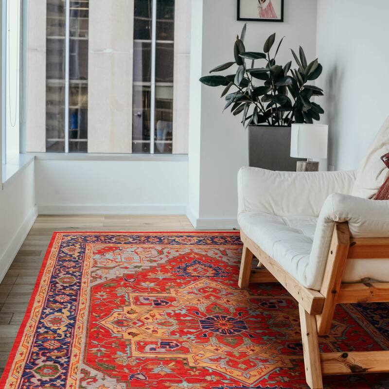 ECARPETGALLERY Hand-knotted Jules Serapi Light Red Wool Rug - 9'2 x 12'2