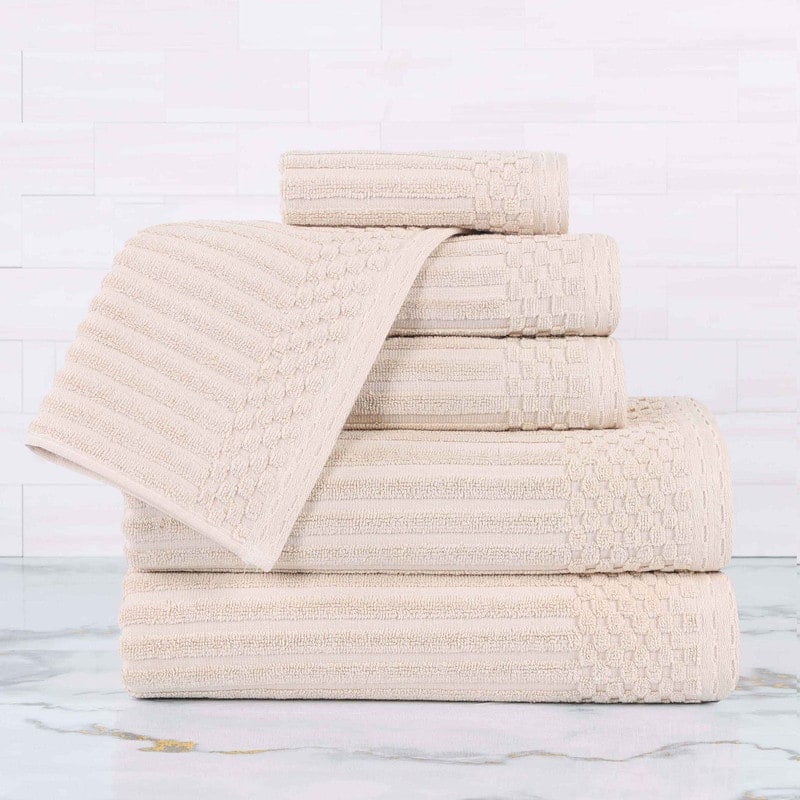 Superior Soho Ribbed Cotton 6-Piece Assorted Towel Set