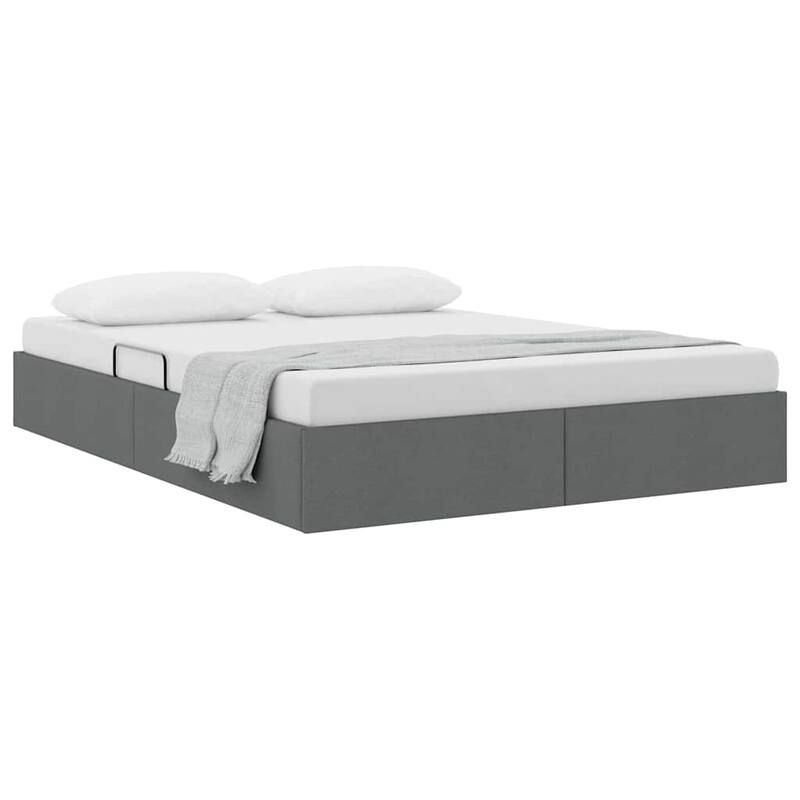 vidaXL Storage Bed with Mattress in Fabric