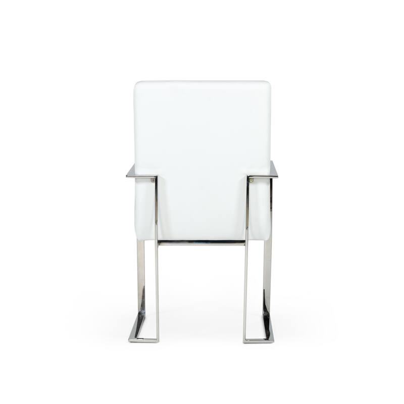 Modrest Fowler Modern White Eco-Leather Dining Armchair