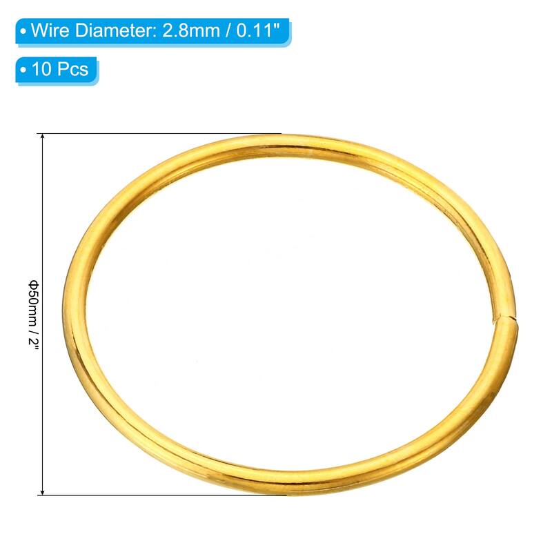 Dream Catcher Rings, 10Pcs Macrame Wreath Floral Round Ring Hoop, Gold - 2 Inch