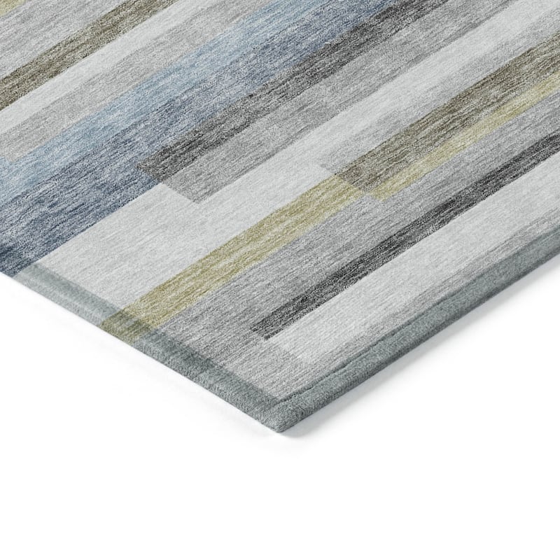 HomeRoots Striped Transitional Rectangle Outdoor Rug