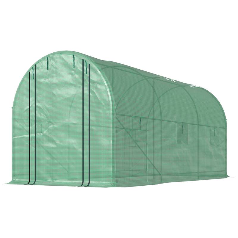 GDFStudio Outdoor Veyra Walk-In Greenhouse with PE Cover and Reinforced Frame