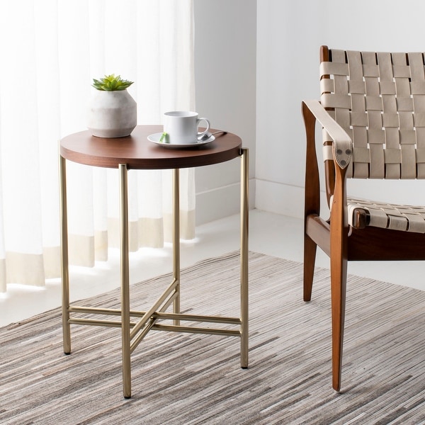 SAFAVIEH Couture Cassie End Table - Natural / Gold - 19" W x 19" L x 22.1" H. Opens flyout.