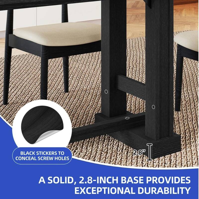 Moasis 70" Farmhouse Dining Table for 6-10 People