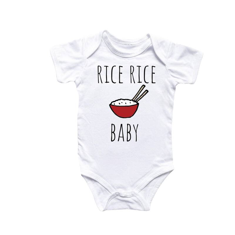 Rice Asian - Baby Boy Girl Clothes Infant Bodysuit Funny Cute Newborn - White - Newborn