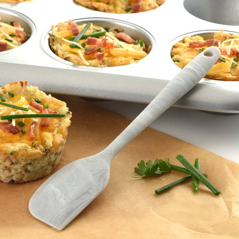 Norpro 8.25-inch Silicone Mini Spatula, Gray Marble Pattern