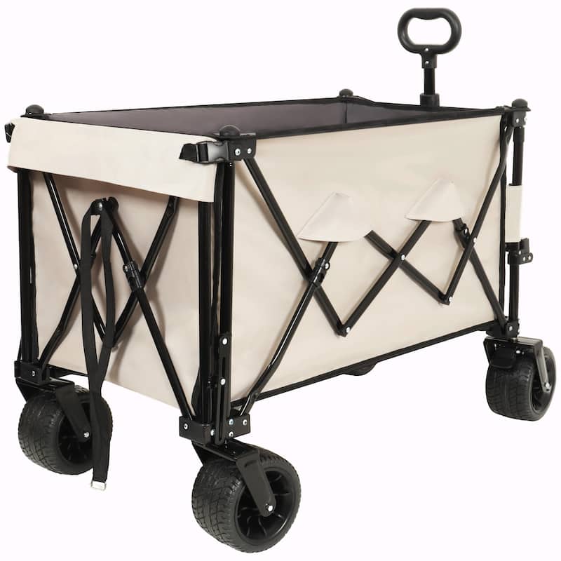 Heavy-Duty 480lbs Capacity Beach Wagon Cart with Large All-Terrain Wheels