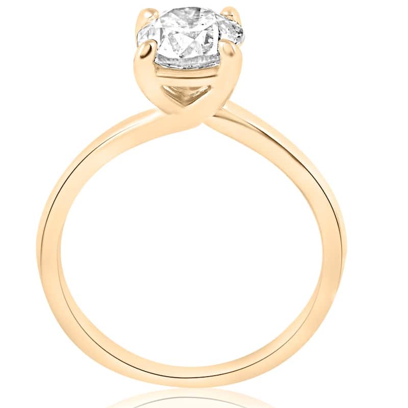 1 ct Round Diamond Solitaire Engagement Ring Yellow Gold