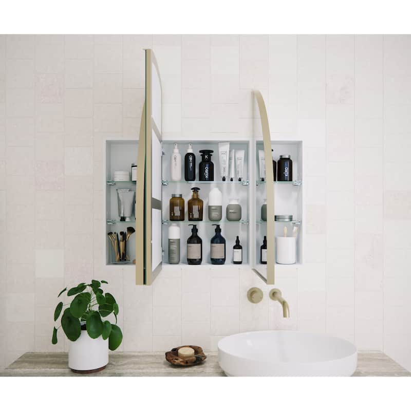 Three Door Steel Frame Arch Shape Medicine Cabinet