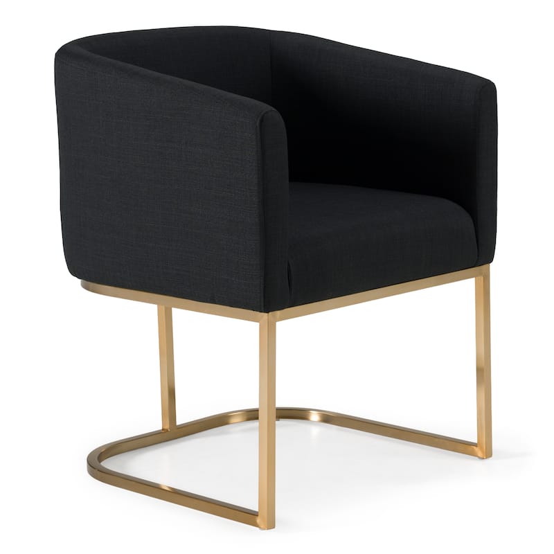 Modrest Yukon Modern Black & Antique Brass Dining Chair