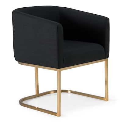 Modrest Yukon Modern Black & Antique Brass Dining Chair