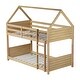 preview thumbnail 15 of 18, Twin Over Twin House Floor Bunk Bed with Headboards, Footboards and Guardrails, Ladder